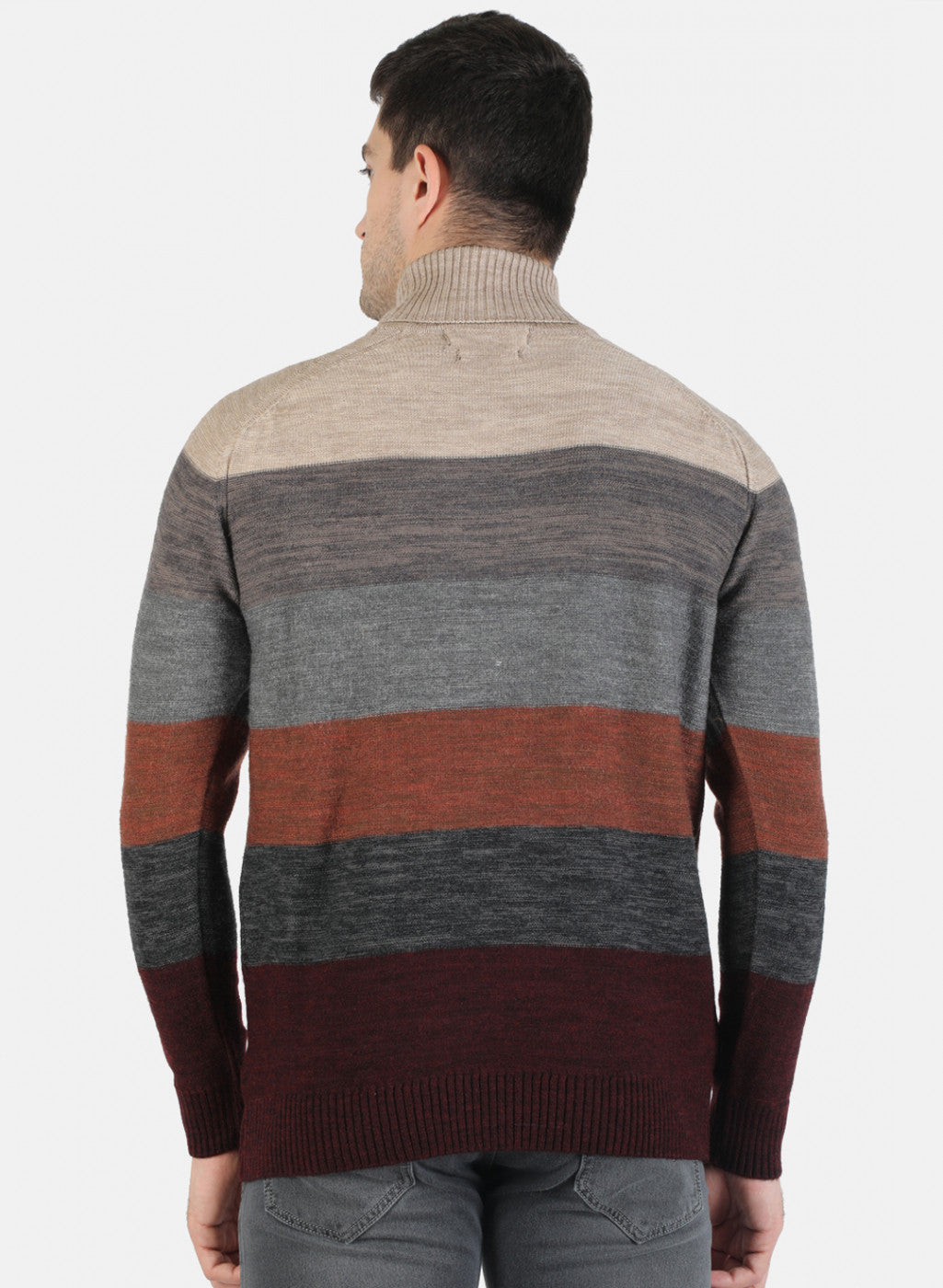 Men Multi Color Self Pullover