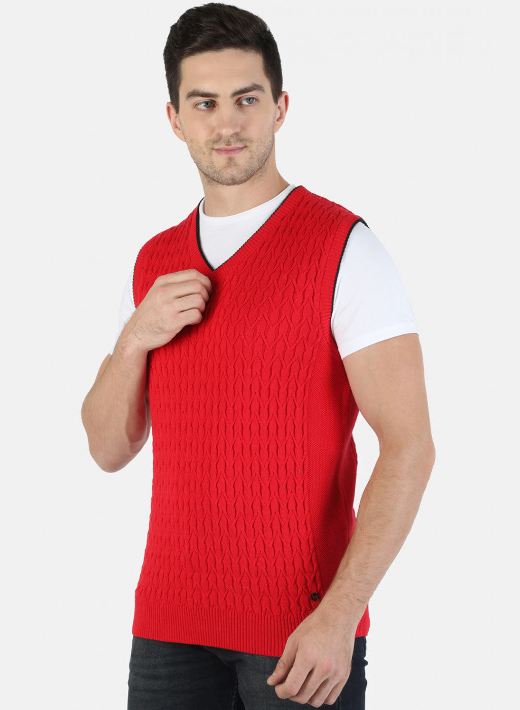 Red on sale half sweater