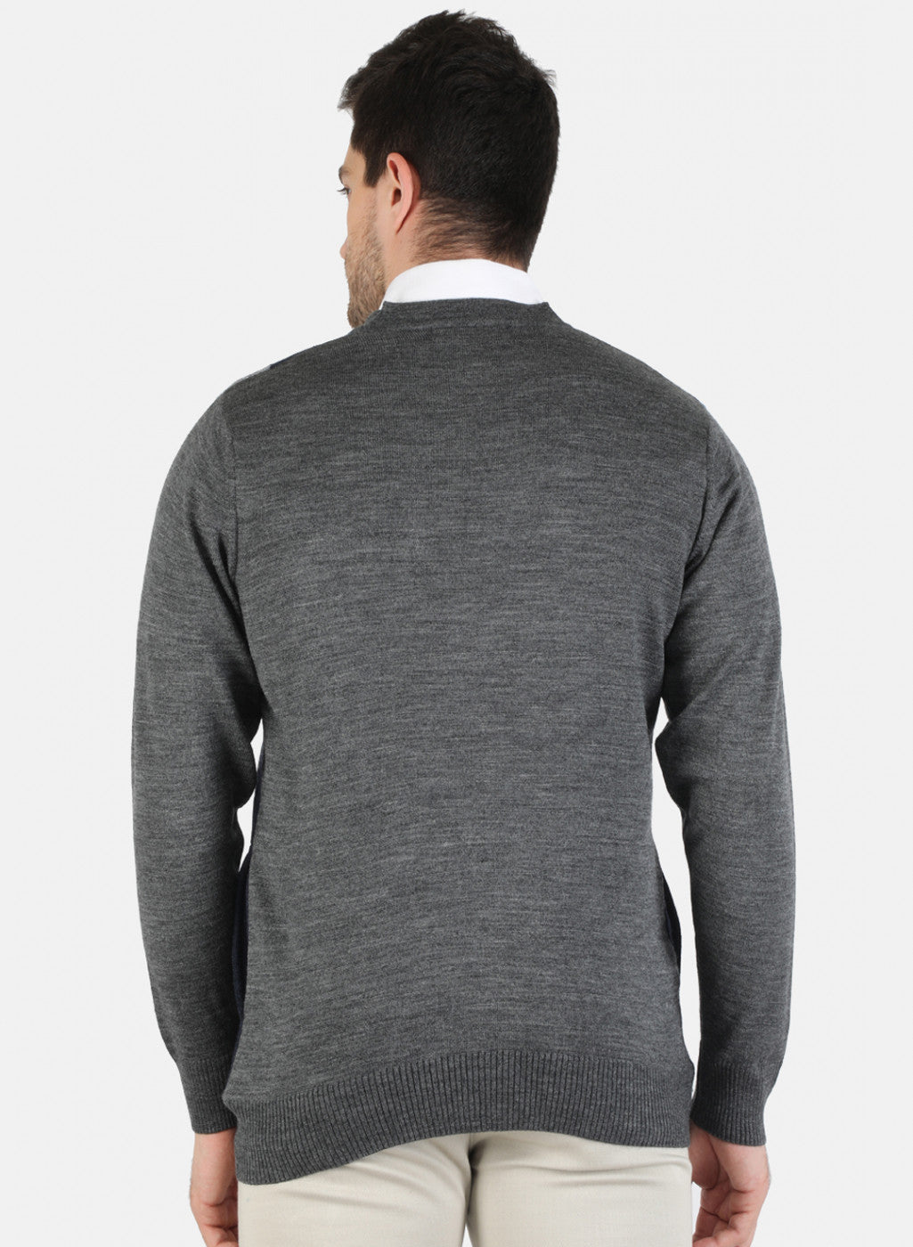 Men Grey Self Design Cardigan