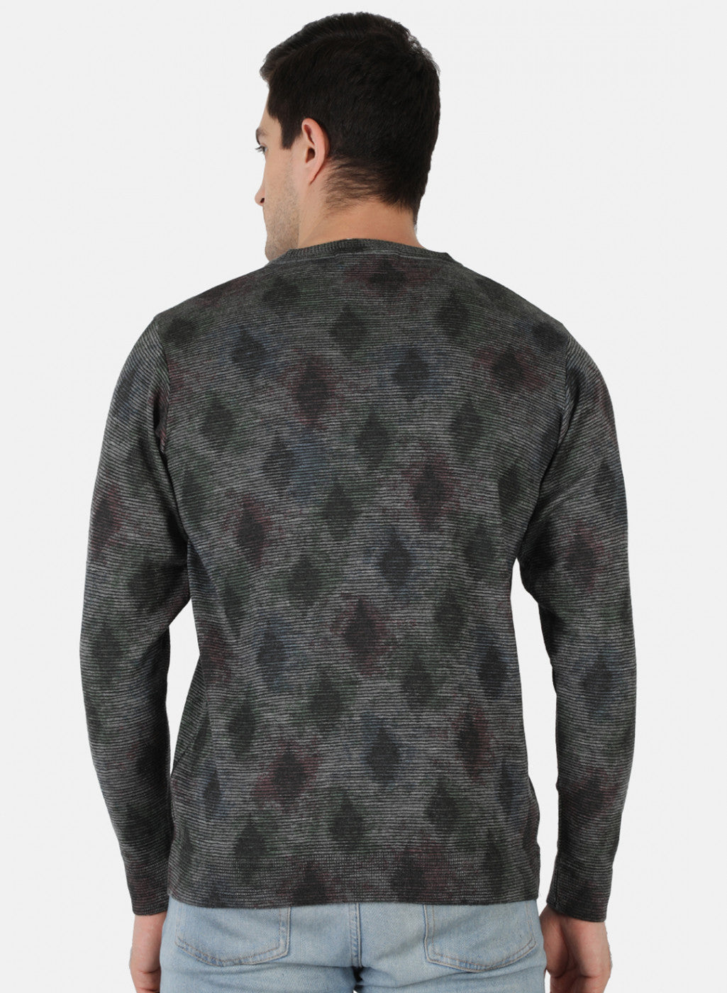 Men Multicolor Self Design Pullover