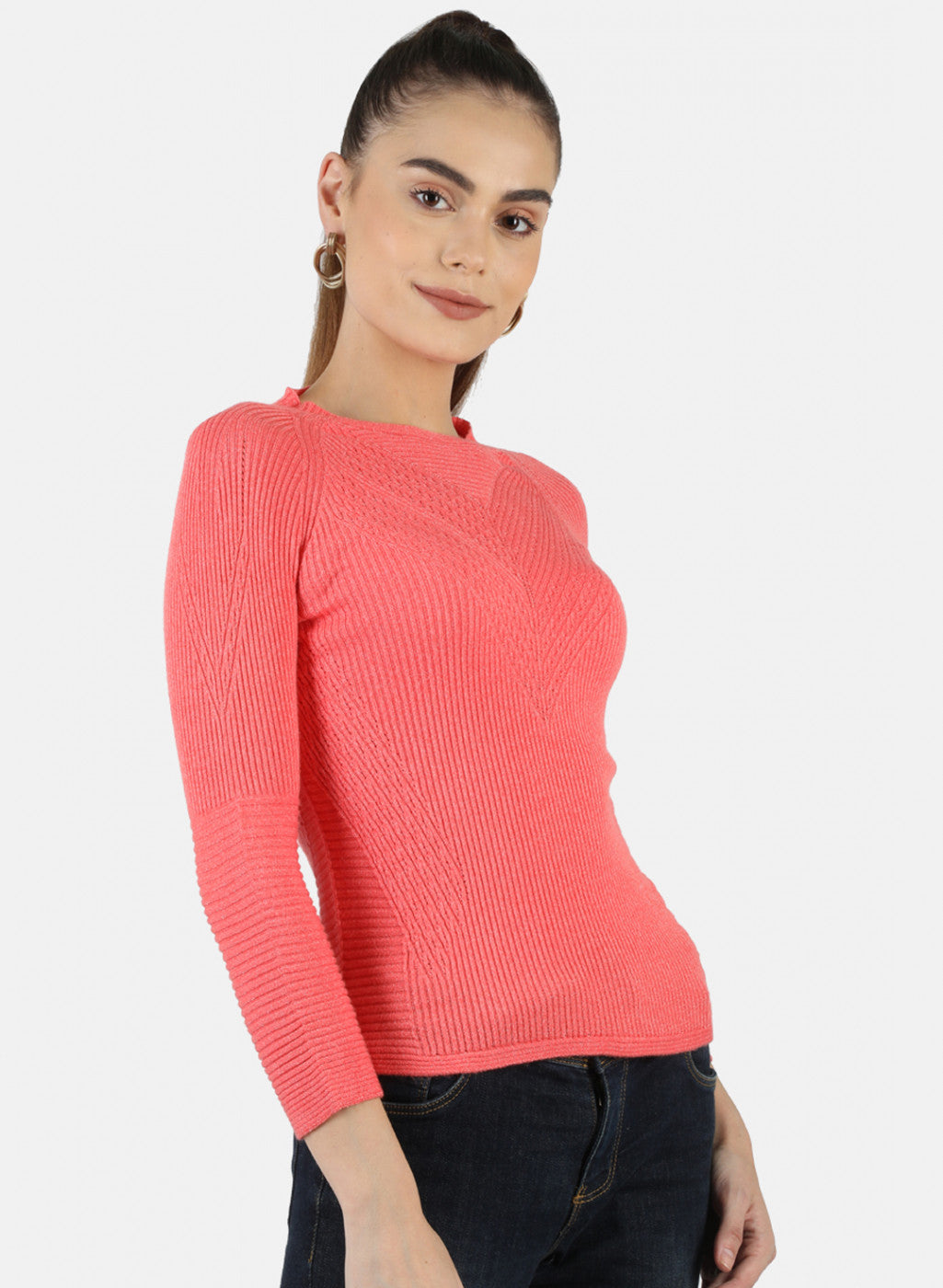 Women Pink Self Top