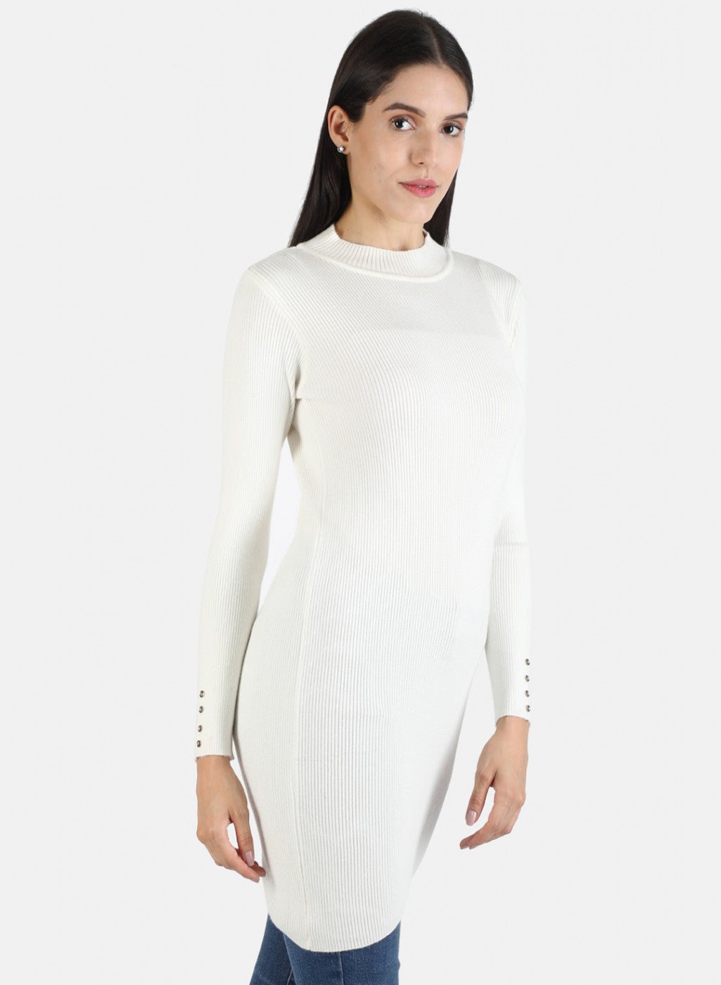 Women White Self Long Top