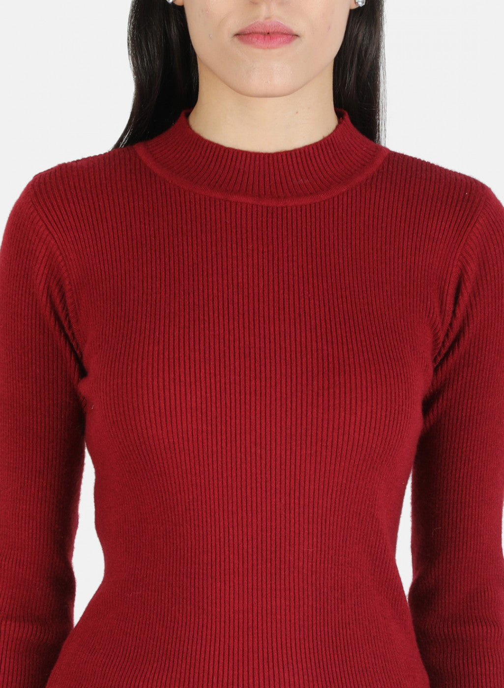 Women Maroon Self Long Top