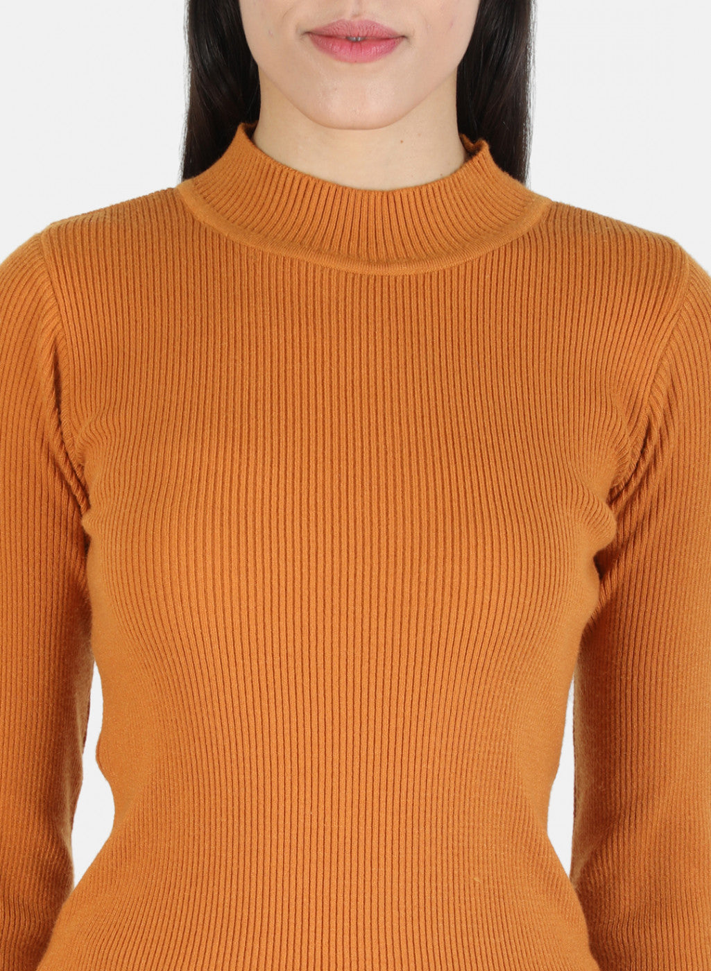 Women Mustard Self Long Top