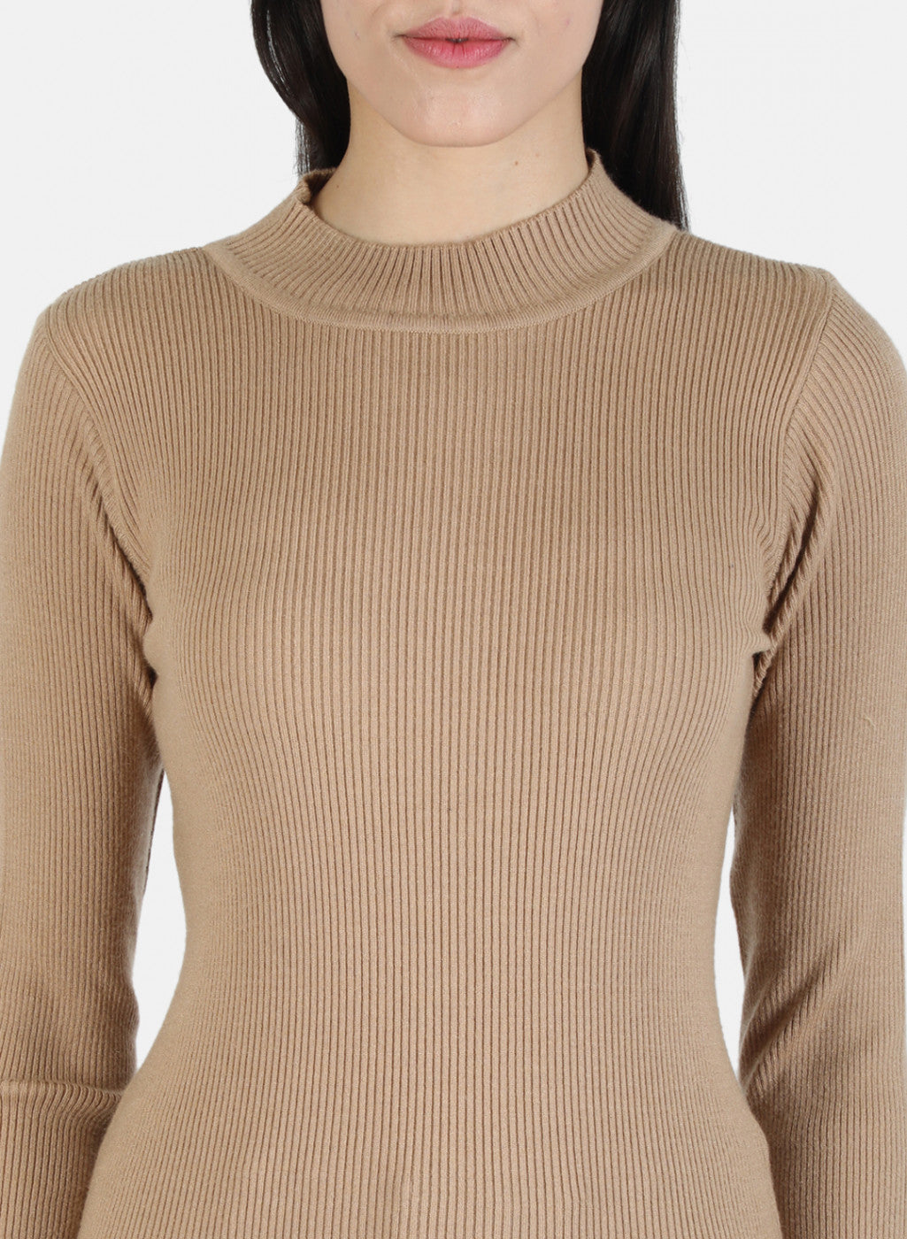 Women Brown Self Long Top