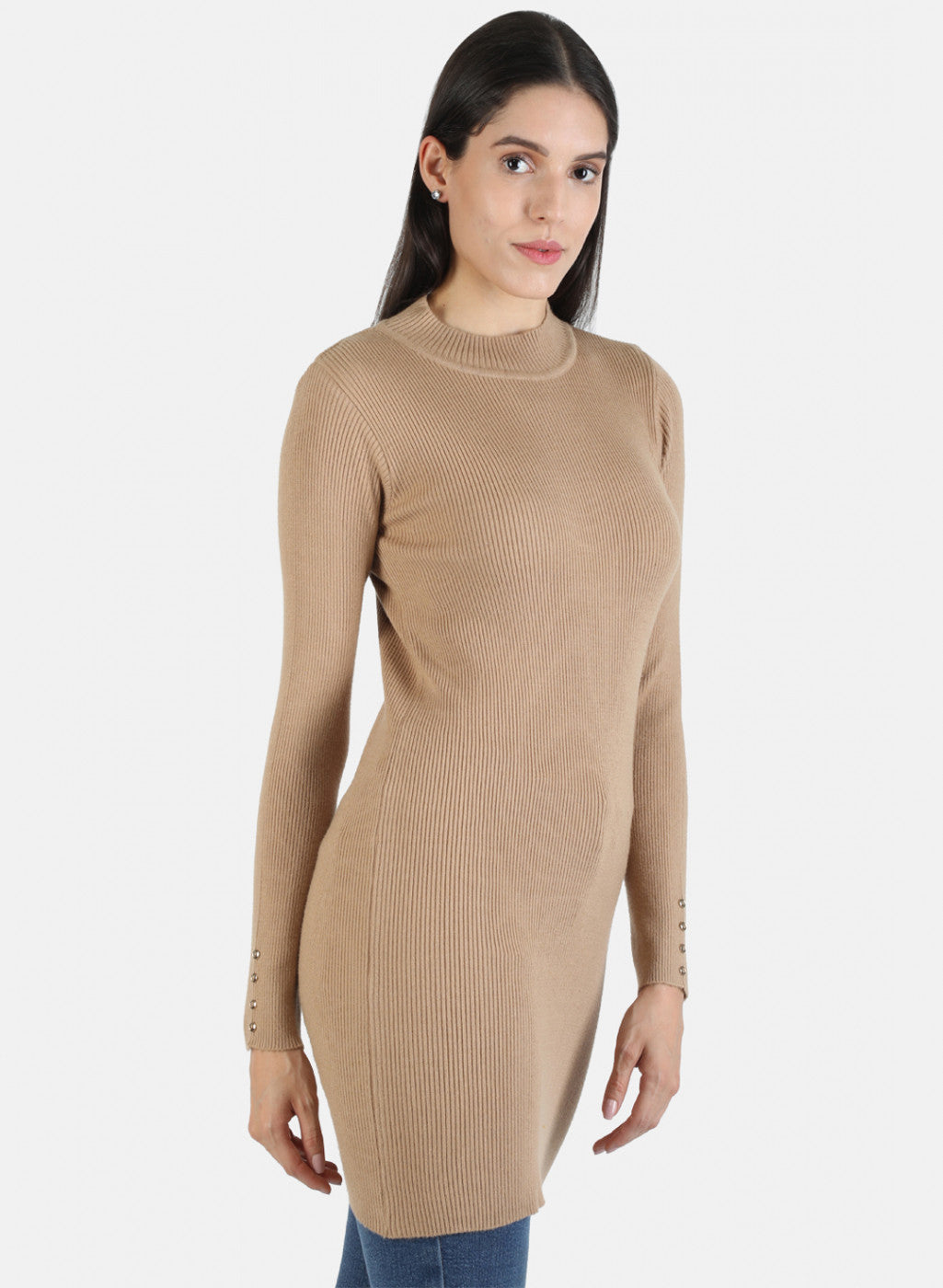 Women Brown Self Long Top