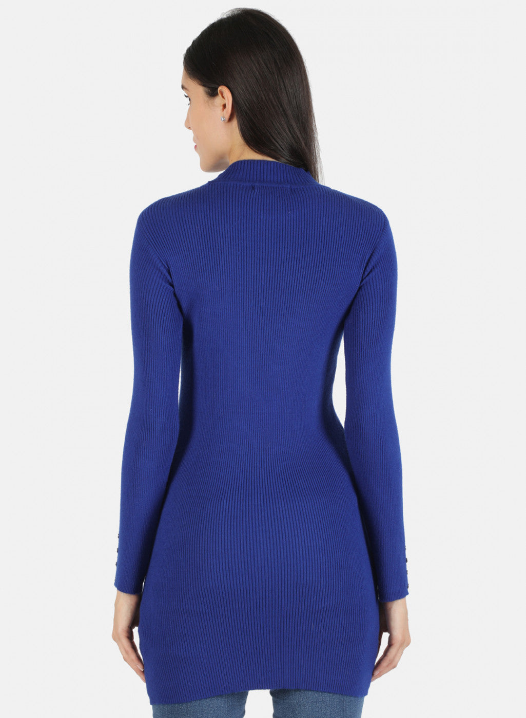 Women Blue Self Long Top