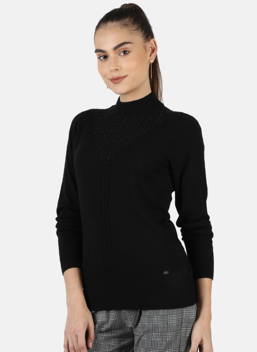 Women Black Self Top