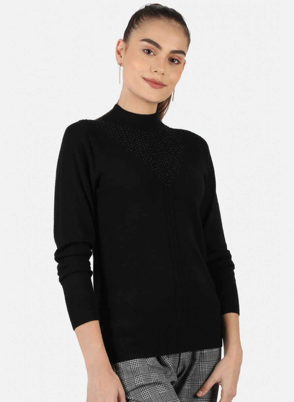 Women Black Self Top