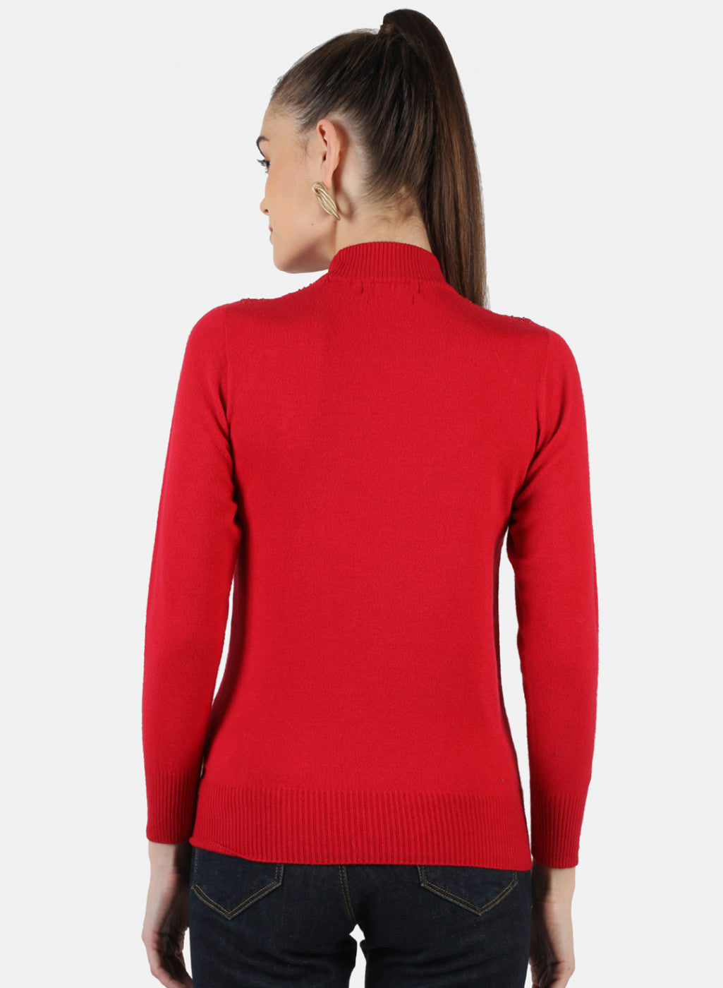 Women Red Self Top