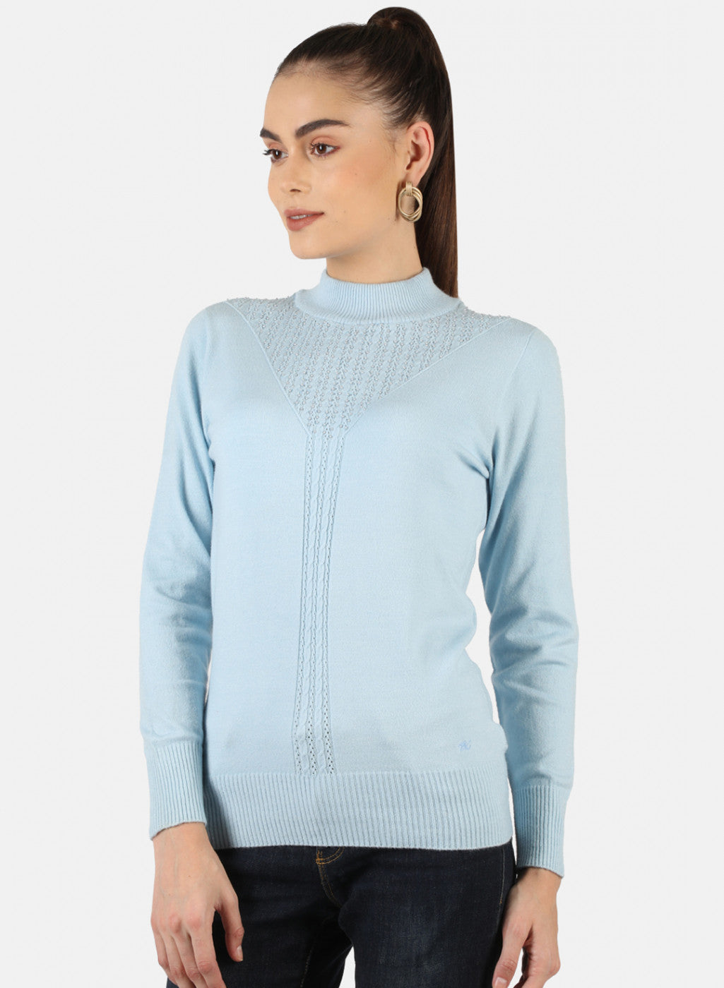 Women Blue Self Top