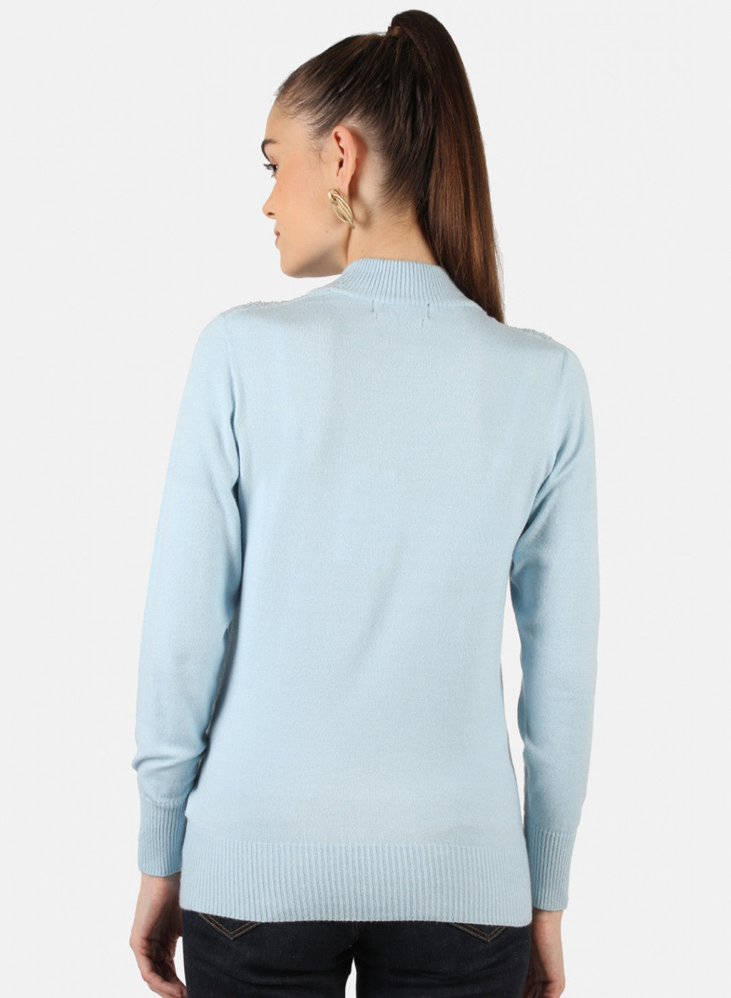 Women Blue Self Top