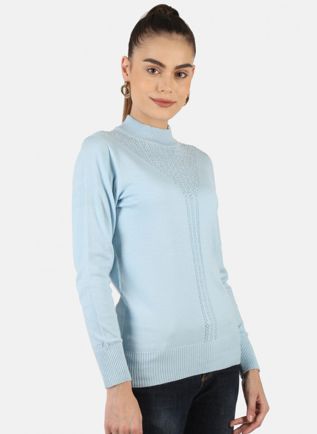 Women Blue Self Top