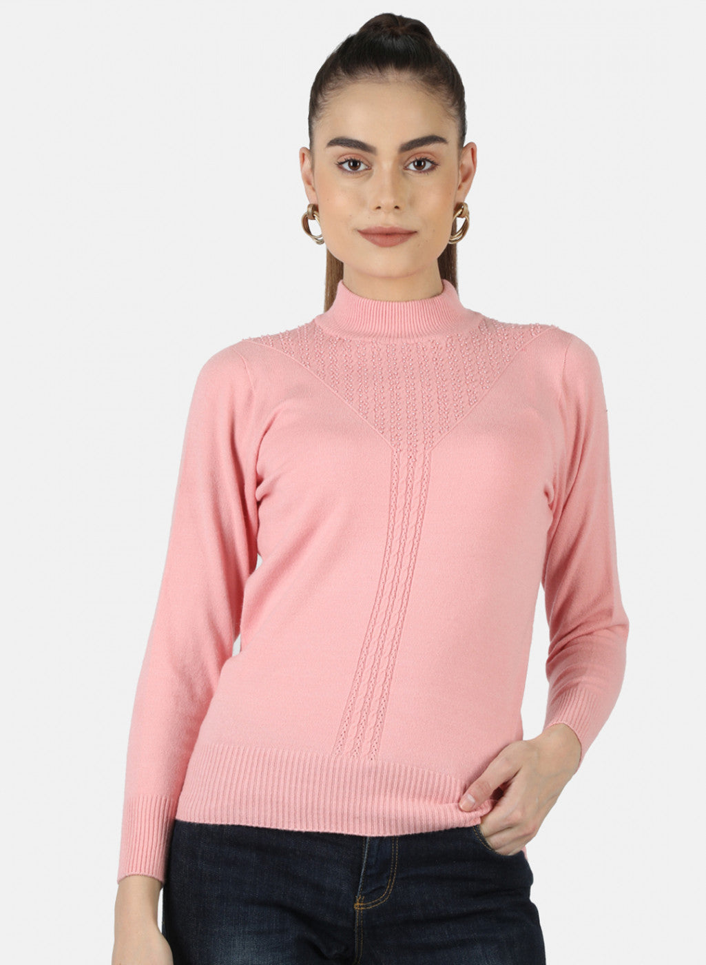 Women Pink Self Top