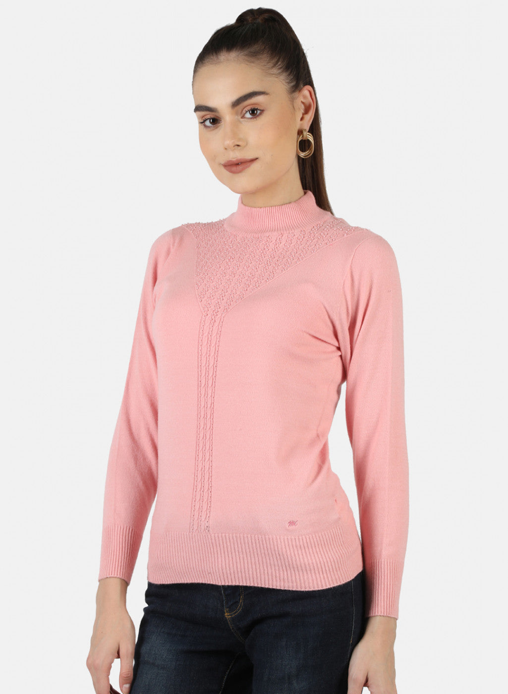 Women Pink Self Top