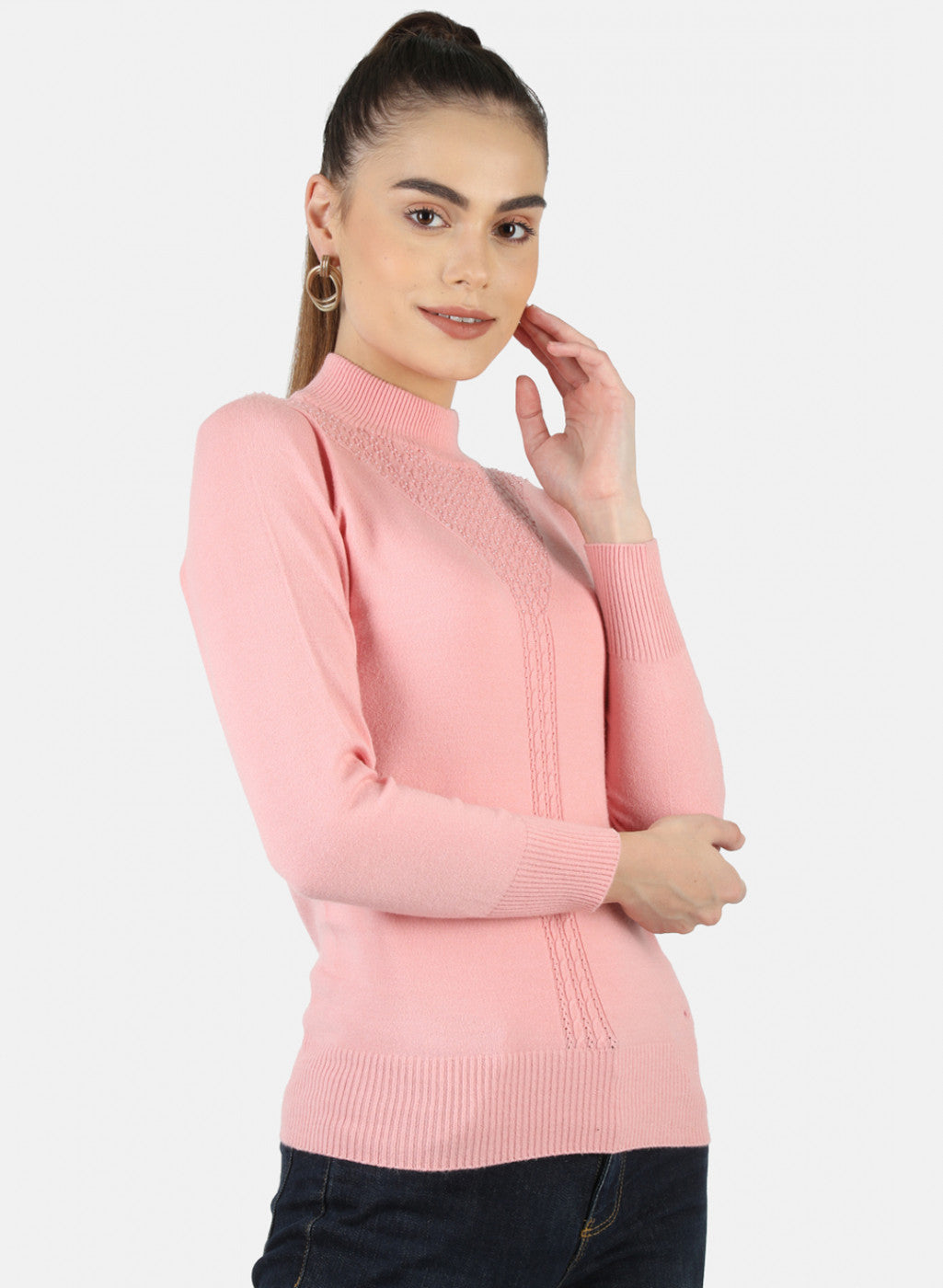 Women Pink Self Top