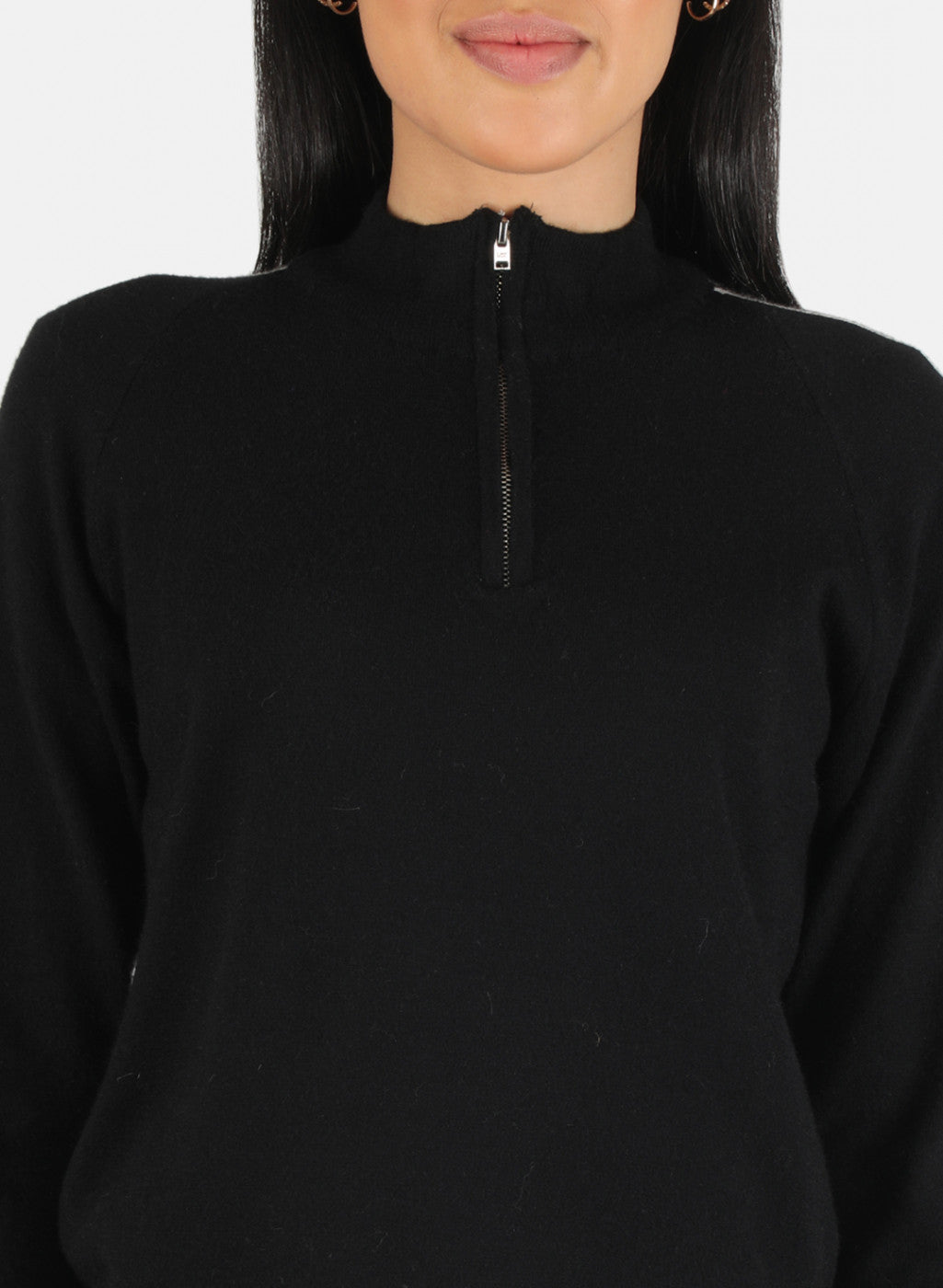 Women Black Self Design Pullover