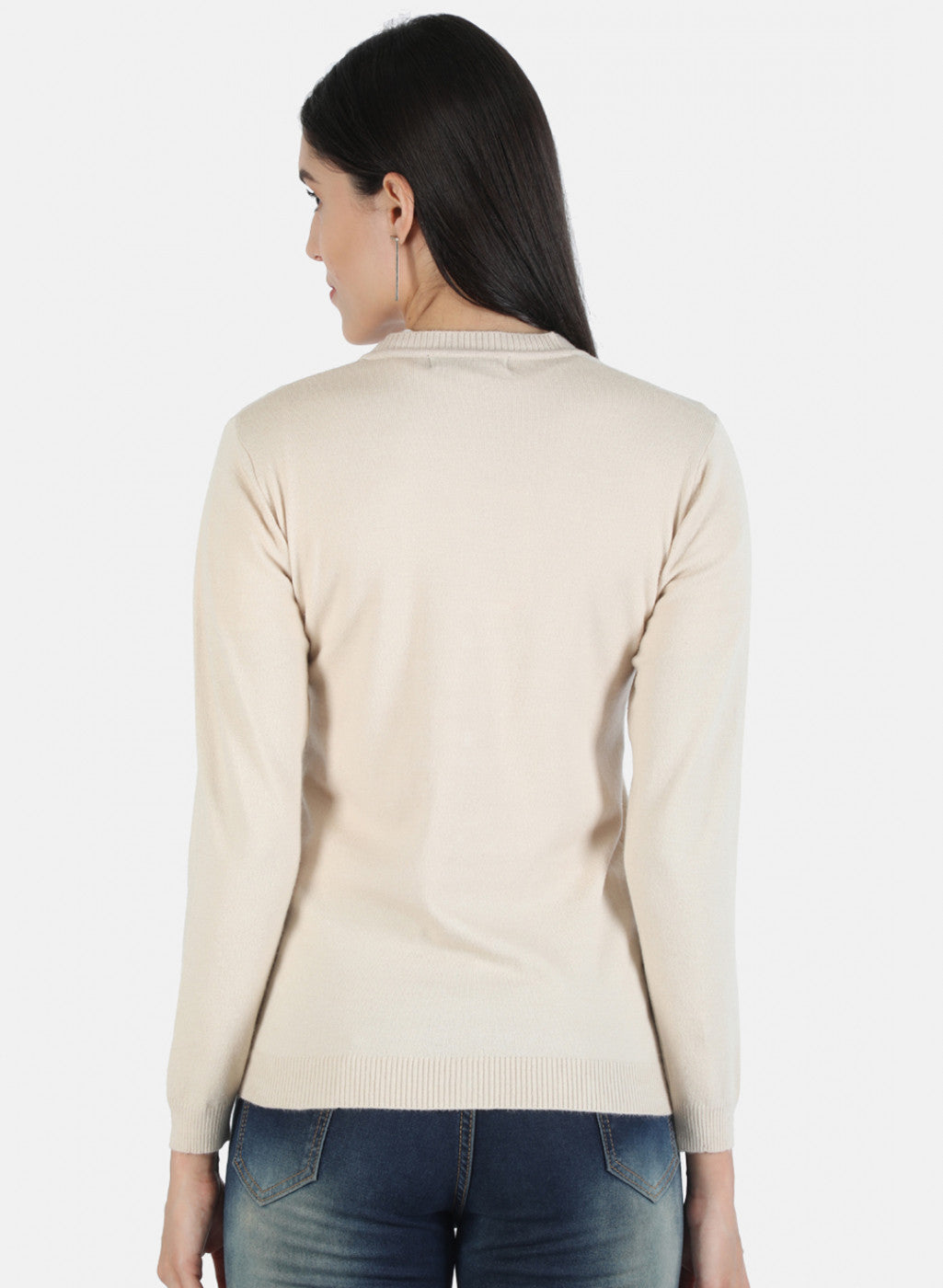 Women Beige Solid Cardigan