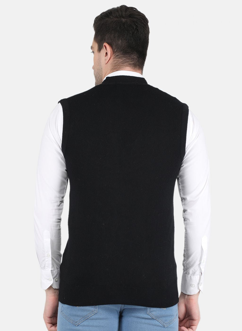 Men Black Solid Cardigan