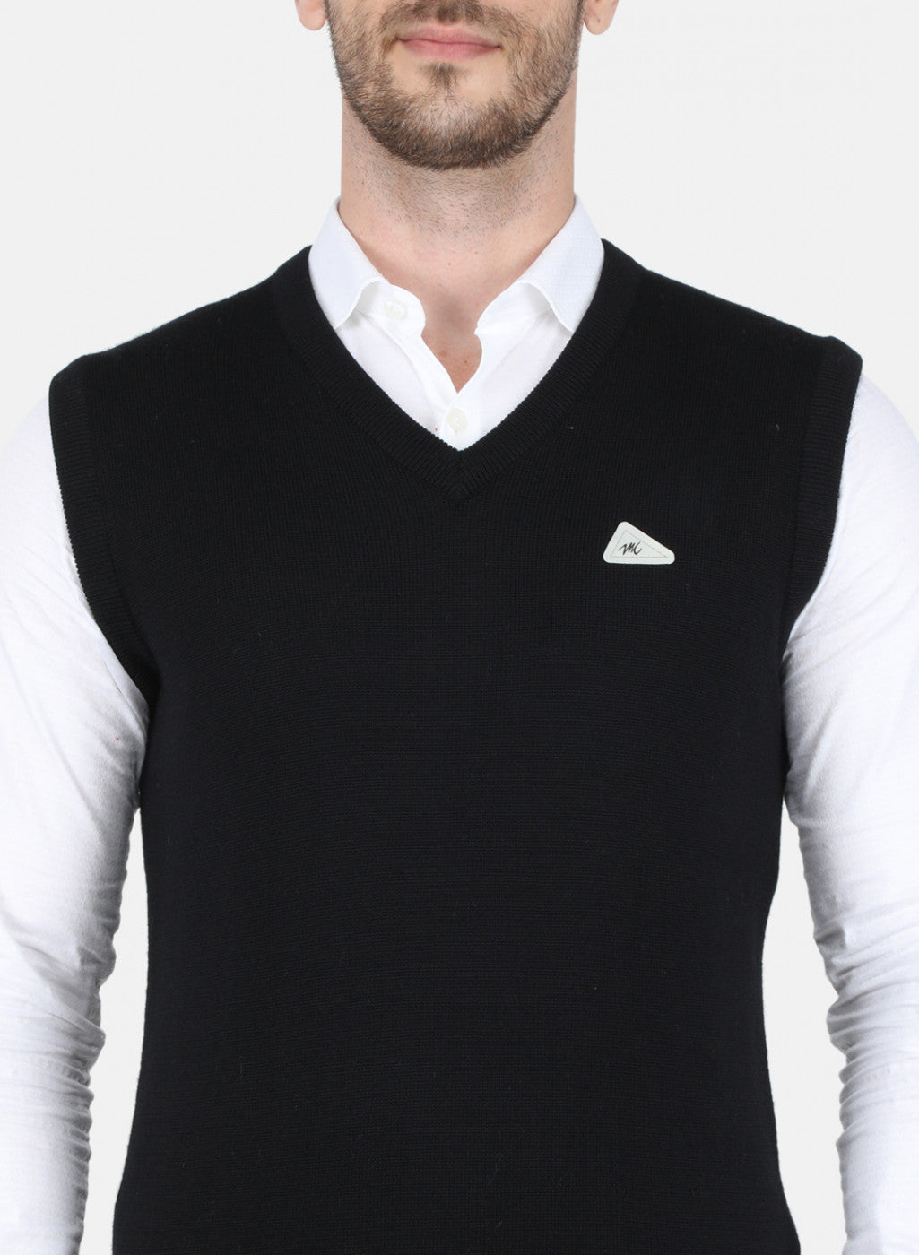 Men Black Solid Sweater