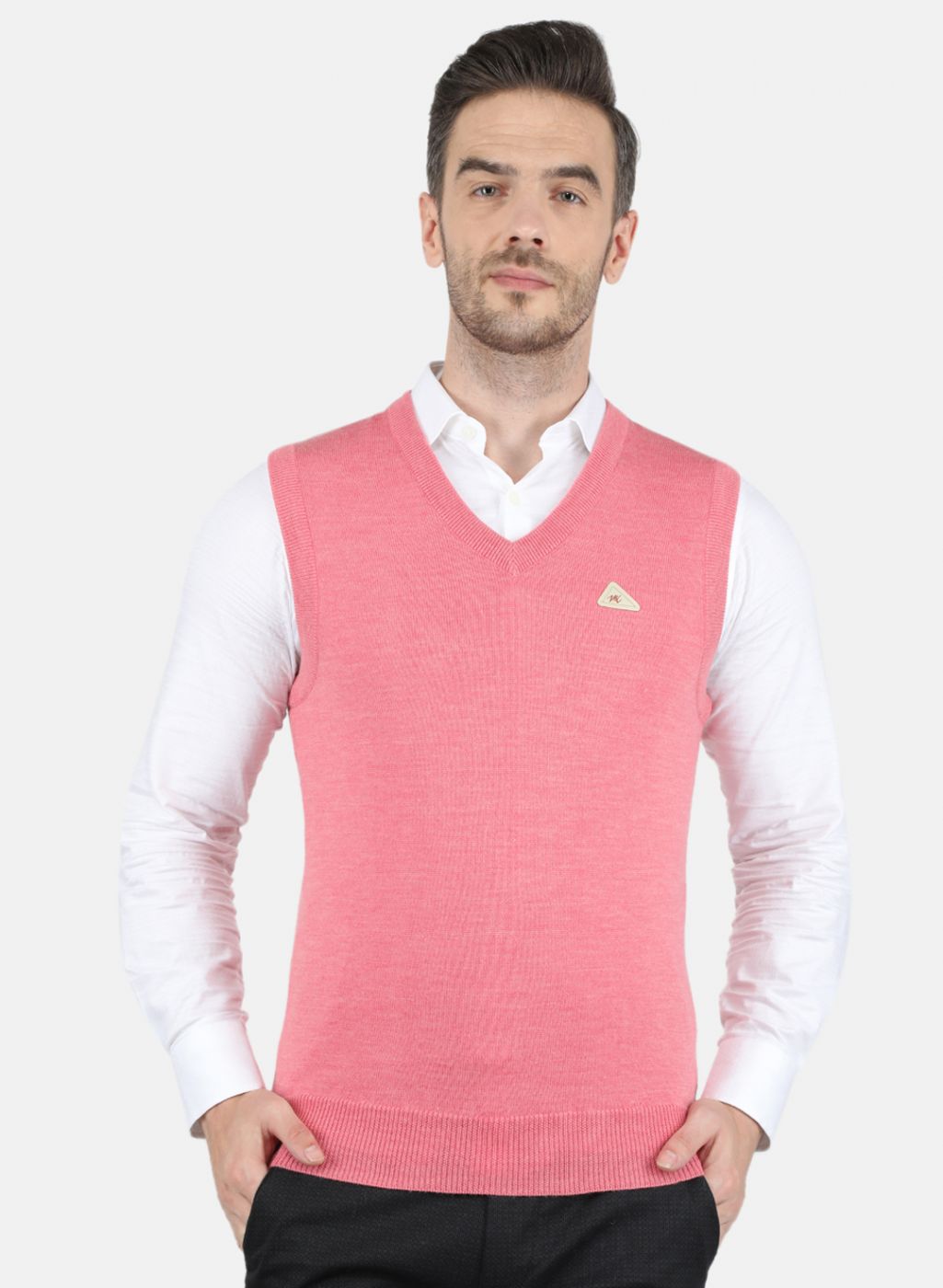 Men Pink Solid Sweater