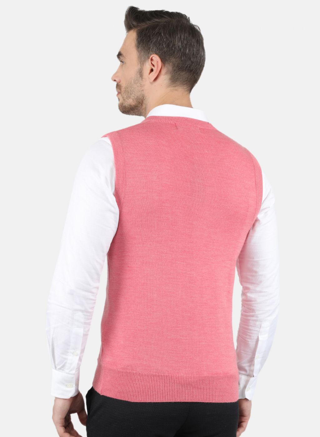 Men Pink Solid Sweater