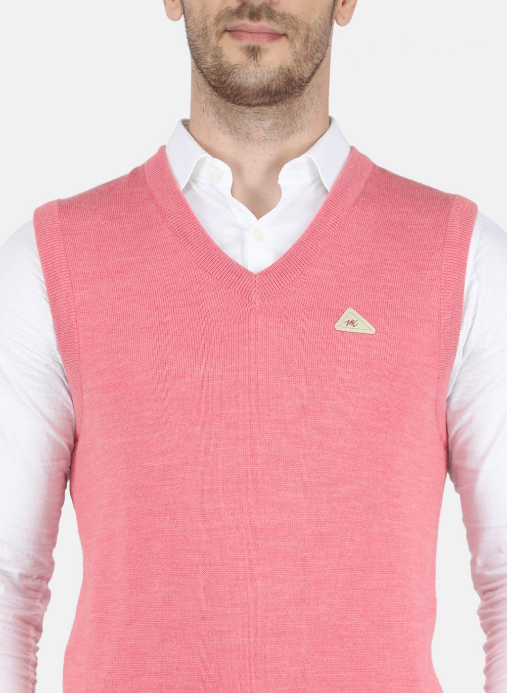 Men Pink Solid Sweater