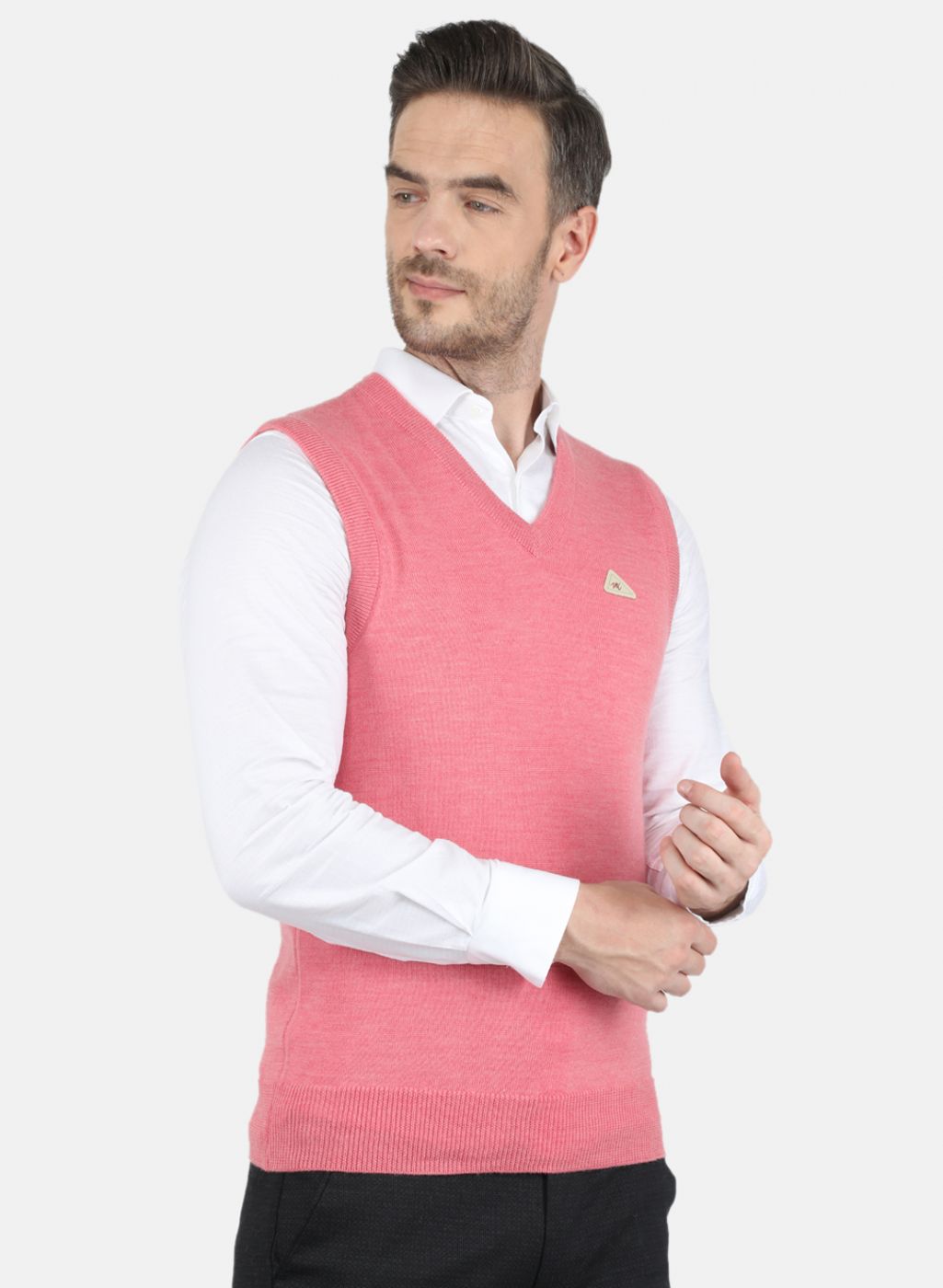 Men Pink Solid Sweater