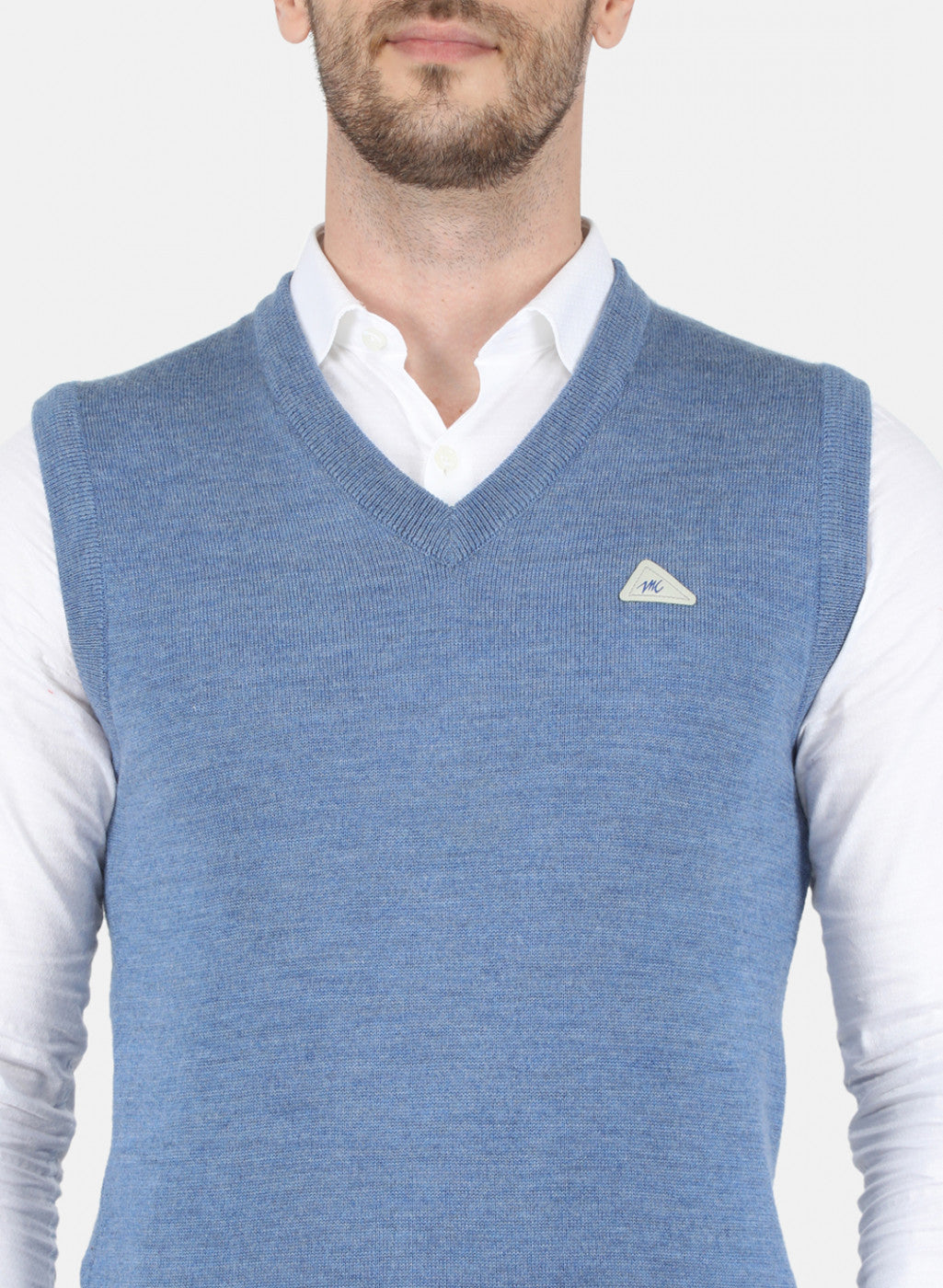 Men Blue Solid Sweater