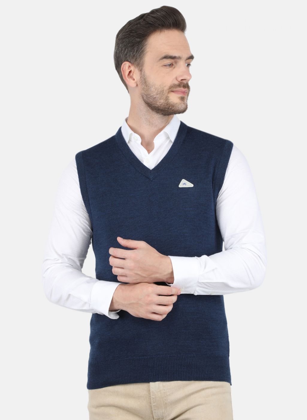 Men NAvy Blue Solid Sweater