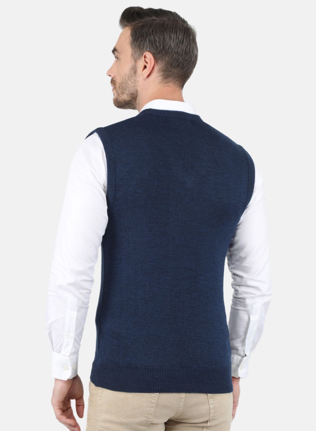 Men NAvy Blue Solid Sweater