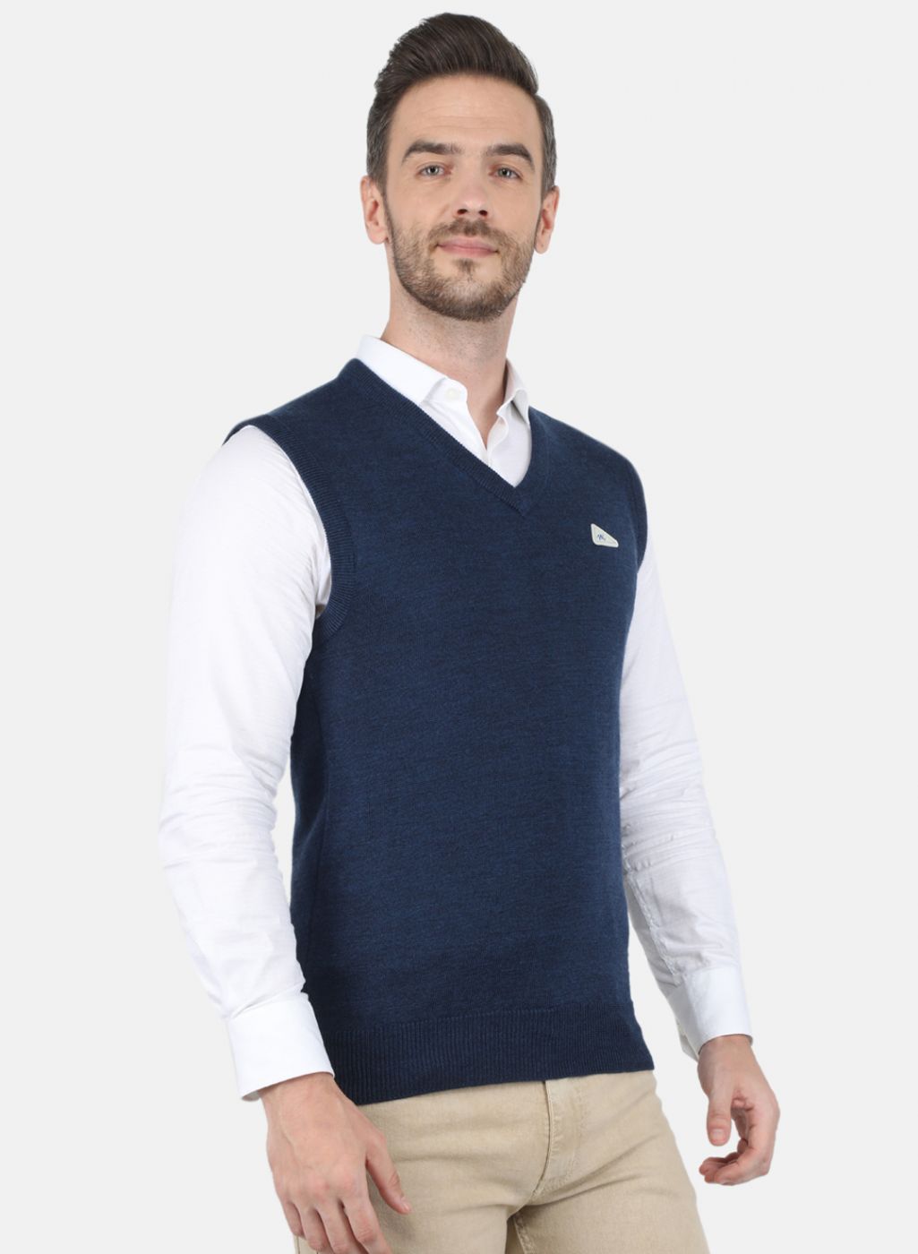 Men NAvy Blue Solid Sweater