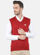 Men Red Solid Sweater