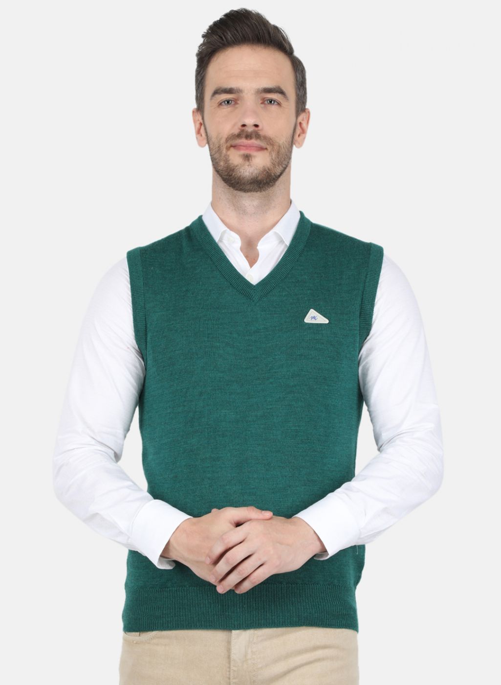 Men Green Solid Sweater