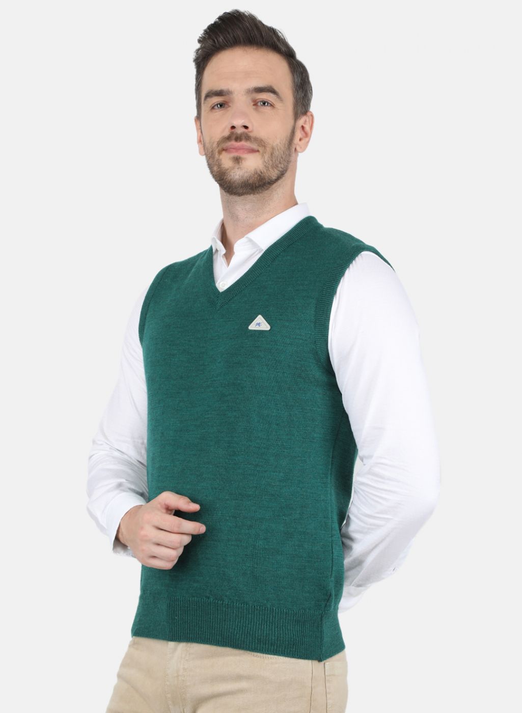 Men Green Solid Sweater