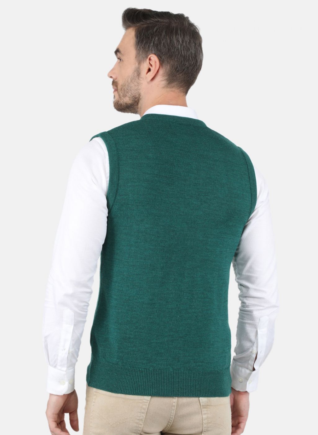 Men Green Solid Sweater