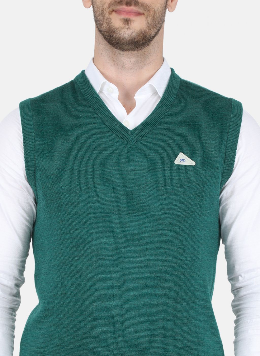 Men Green Solid Sweater