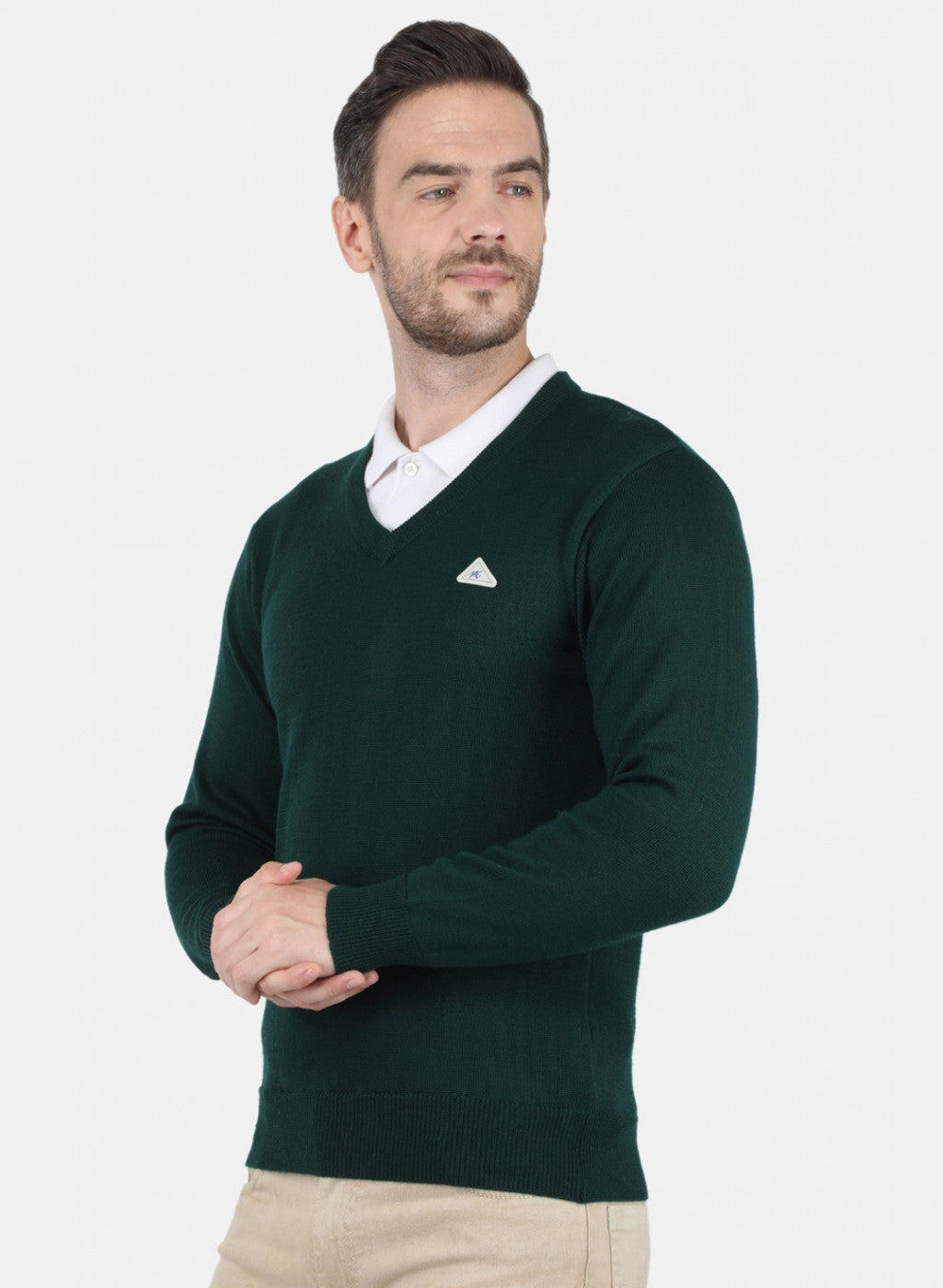 Men Green Solid Pullover