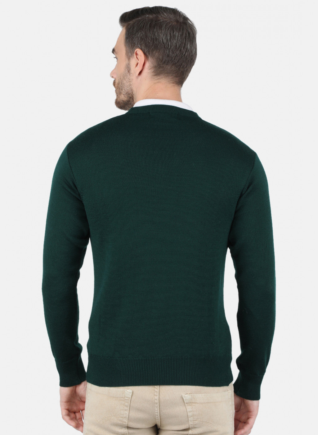 Men Green Solid Pullover