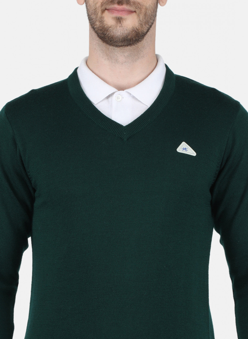 Men Green Solid Pullover