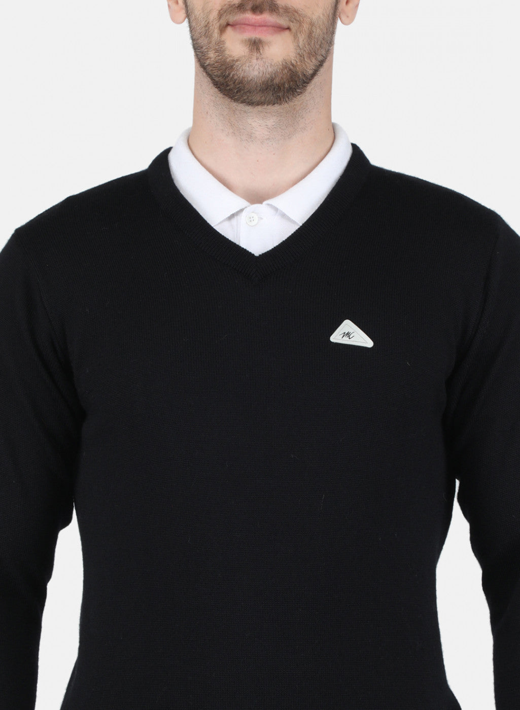 Men Black Solid Pullover