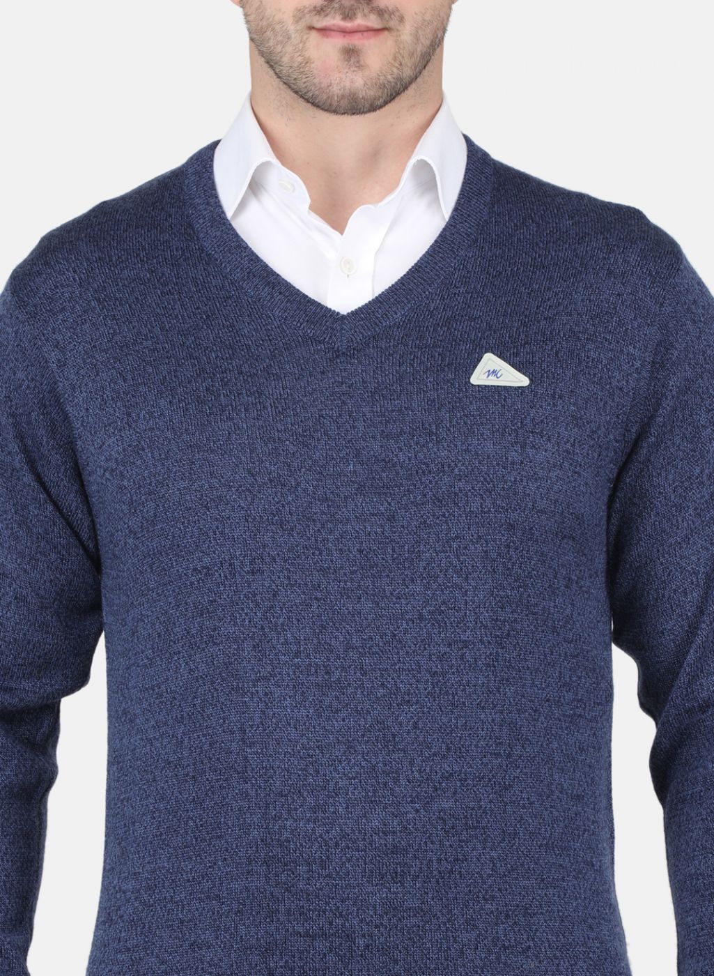 Men NAvy Blue Solid Pullover