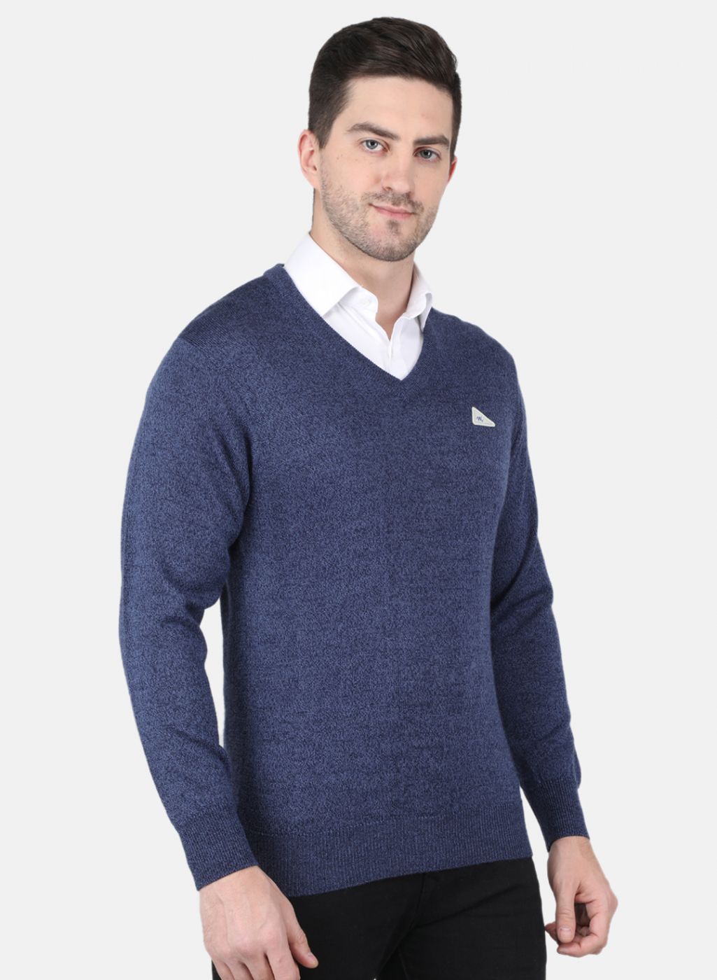 Men NAvy Blue Solid Pullover