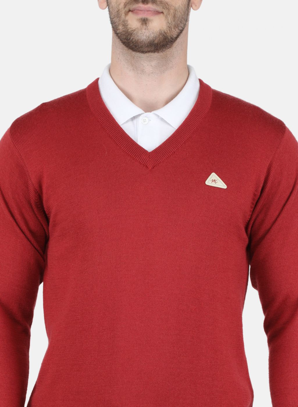 Men Red Solid Pullover