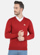 Men Red Solid Pullover