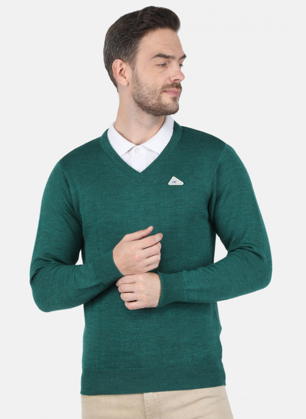 Men Green Solid Pullover