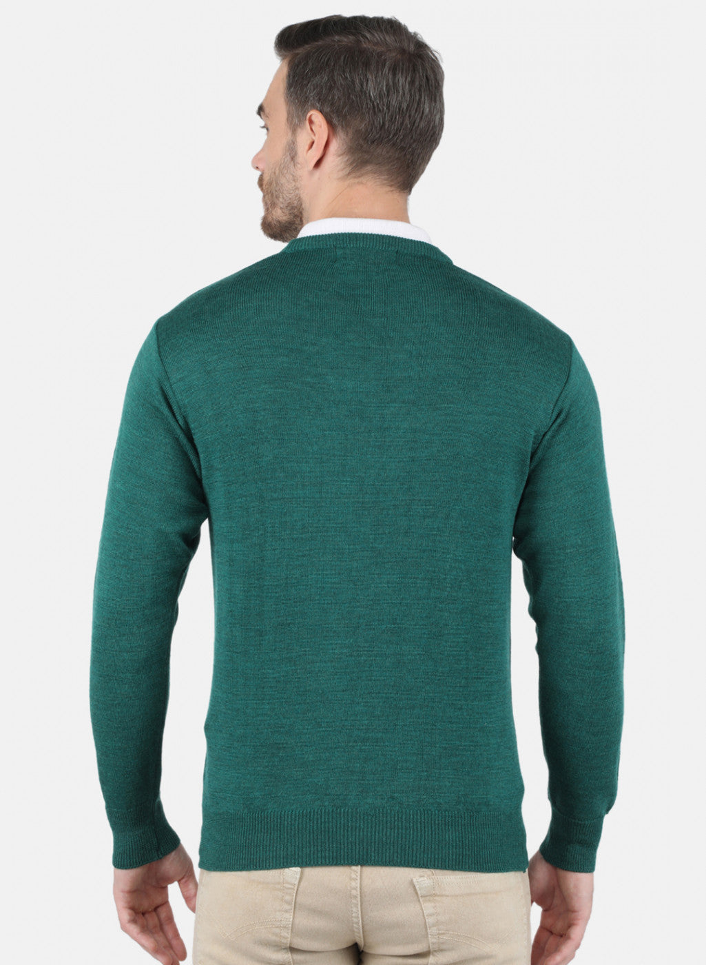 Men Green Solid Pullover