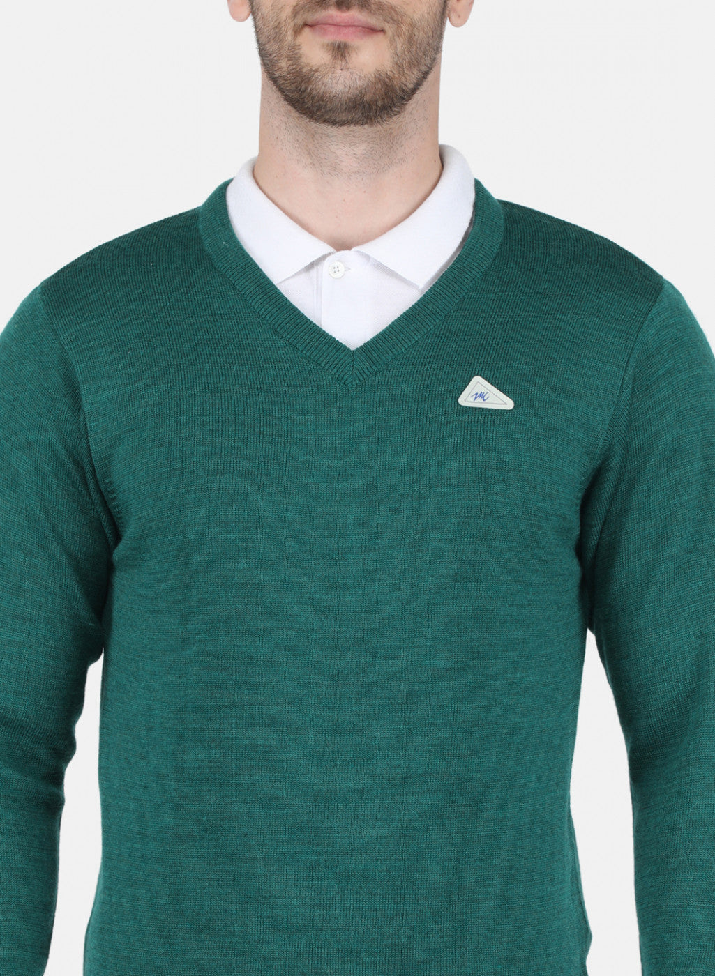 Men Green Solid Pullover