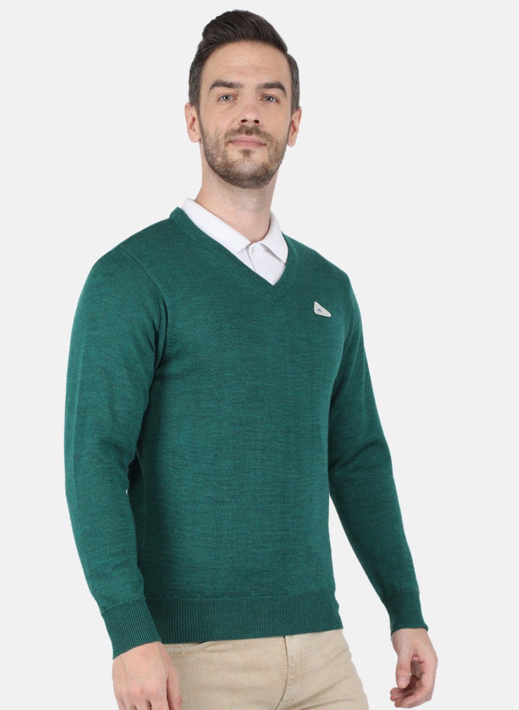 Men Green Solid Pullover