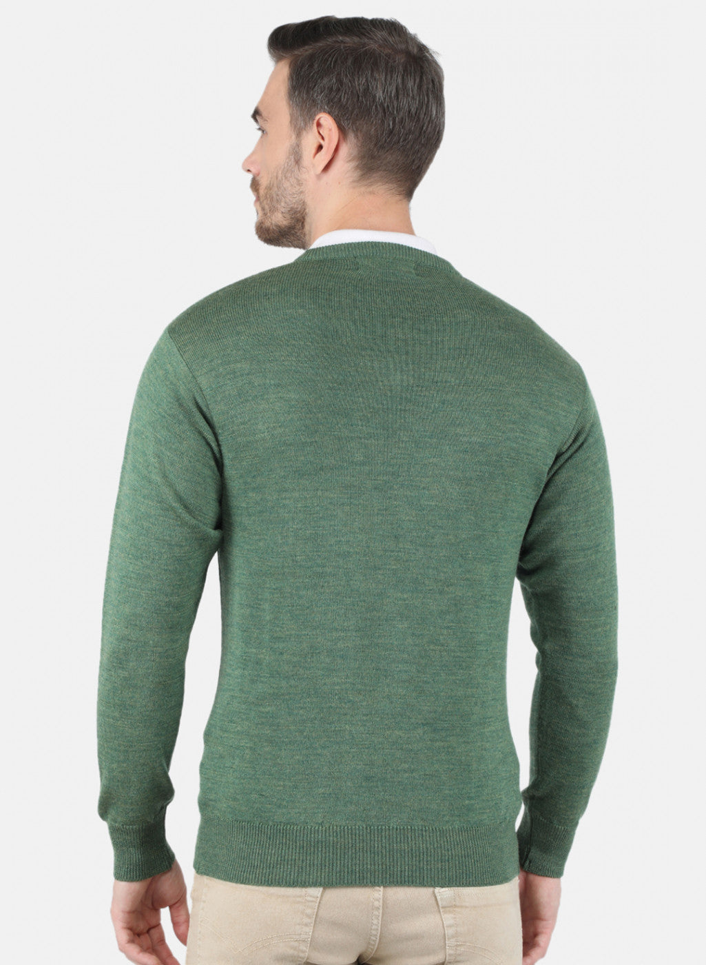 Men Green Solid Pullover